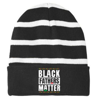 Black Fathers Matter Black History & African Roots Afro Striped Beanie with Solid Band