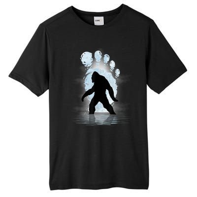 Bigfoot Footprint Moon Light Funny Sasquatch Tall Fusion ChromaSoft Performance T-Shirt