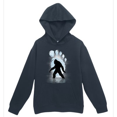 Bigfoot Footprint Moon Light Funny Sasquatch Urban Pullover Hoodie