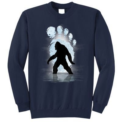 Bigfoot Footprint Moon Light Funny Sasquatch Tall Sweatshirt