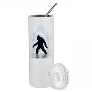 Bigfoot Footprint Moon Light Funny Sasquatch Stainless Steel Tumbler