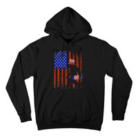 Bigfoot Fireworks Merica 4th of July USA Flag Patriotic Hoodie