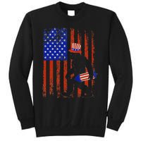 Bigfoot Fireworks Merica 4th of July USA Flag Patriotic Sweatshirt