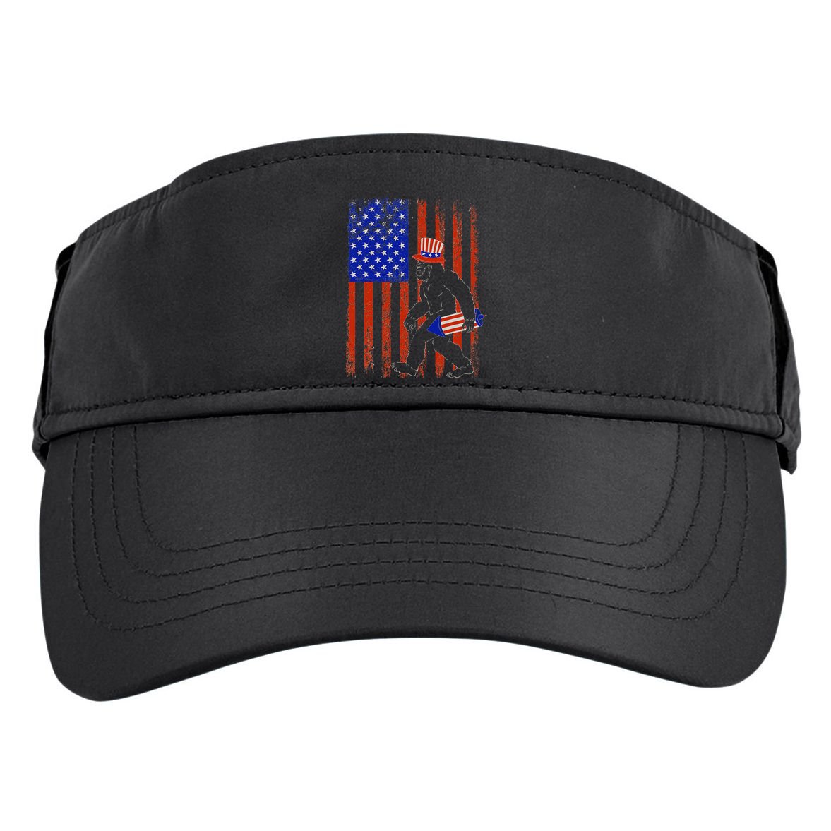 Bigfoot Fireworks Merica 4th of July USA Flag Patriotic Adult Drive Performance Visor