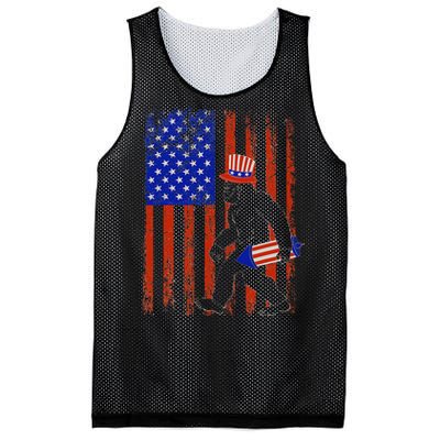 Bigfoot Fireworks Merica 4th of July USA Flag Patriotic Mesh Reversible Basketball Jersey Tank