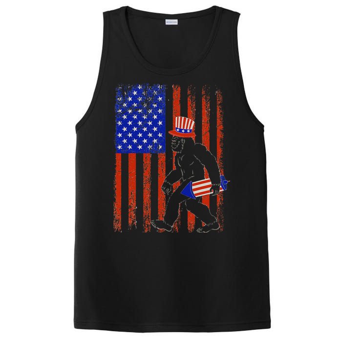 Bigfoot Fireworks Merica 4th of July USA Flag Patriotic PosiCharge Competitor Tank