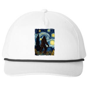 Bigfoot For Men Women Bigfoot Starry Night Van Gogh Snapback Five-Panel Rope Hat