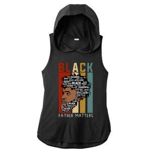 BLACK FATHER MATTERS Ladies PosiCharge Tri-Blend Wicking Draft Hoodie Tank