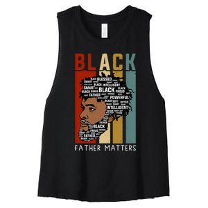 BLACK FATHER MATTERS Women's Racerback Cropped Tank