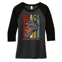 BLACK FATHER MATTERS Women's Tri-Blend 3/4-Sleeve Raglan Shirt