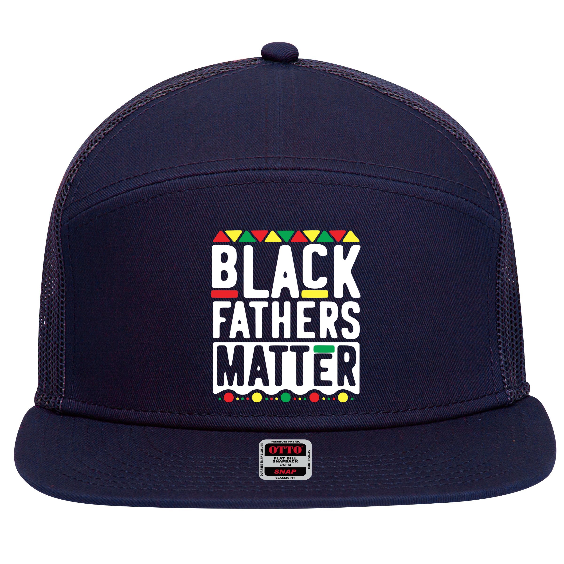 Black Fathers Matter Black Pride Month 7 Panel Mesh Trucker Snapback Hat