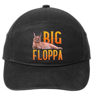 Big Floppa Meme Cute Caracal Cat Ank Op 7-Panel Snapback Hat