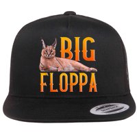 Big Floppa Meme Cute Caracal Cat Ank Op Flat Bill Trucker Hat