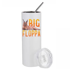 Big Floppa Meme Cute Caracal Cat Ank Op Stainless Steel Tumbler