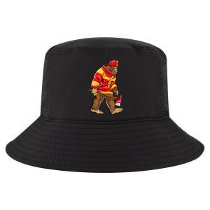 Bigfoot Firefighter Men Thin Red Line Sasquatch Lover Cool Comfort Performance Bucket Hat