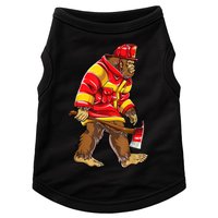 Bigfoot Firefighter Men Thin Red Line Sasquatch Lover Doggie Tank