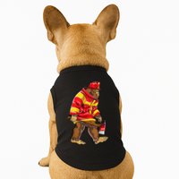 Bigfoot Firefighter Men Thin Red Line Sasquatch Lover Doggie Tank