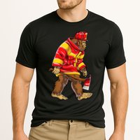 Bigfoot Firefighter Men Thin Red Line Sasquatch Lover Performance Shirt