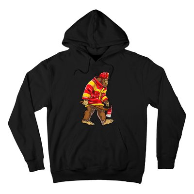 Bigfoot Firefighter Men Thin Red Line Sasquatch Lover Hoodie