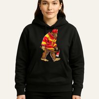 Bigfoot Firefighter Men Thin Red Line Sasquatch Lover Hoodie