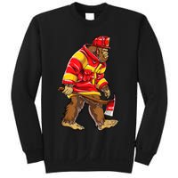 Bigfoot Firefighter Men Thin Red Line Sasquatch Lover Sweatshirt