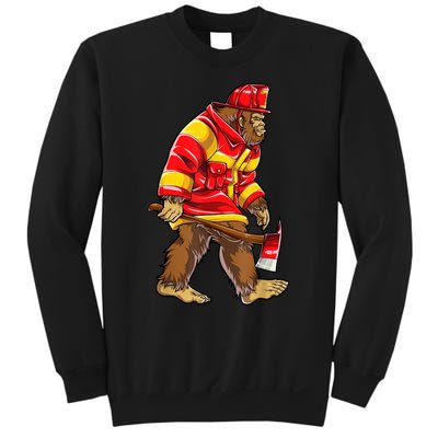 Bigfoot Firefighter Men Thin Red Line Sasquatch Lover Sweatshirt