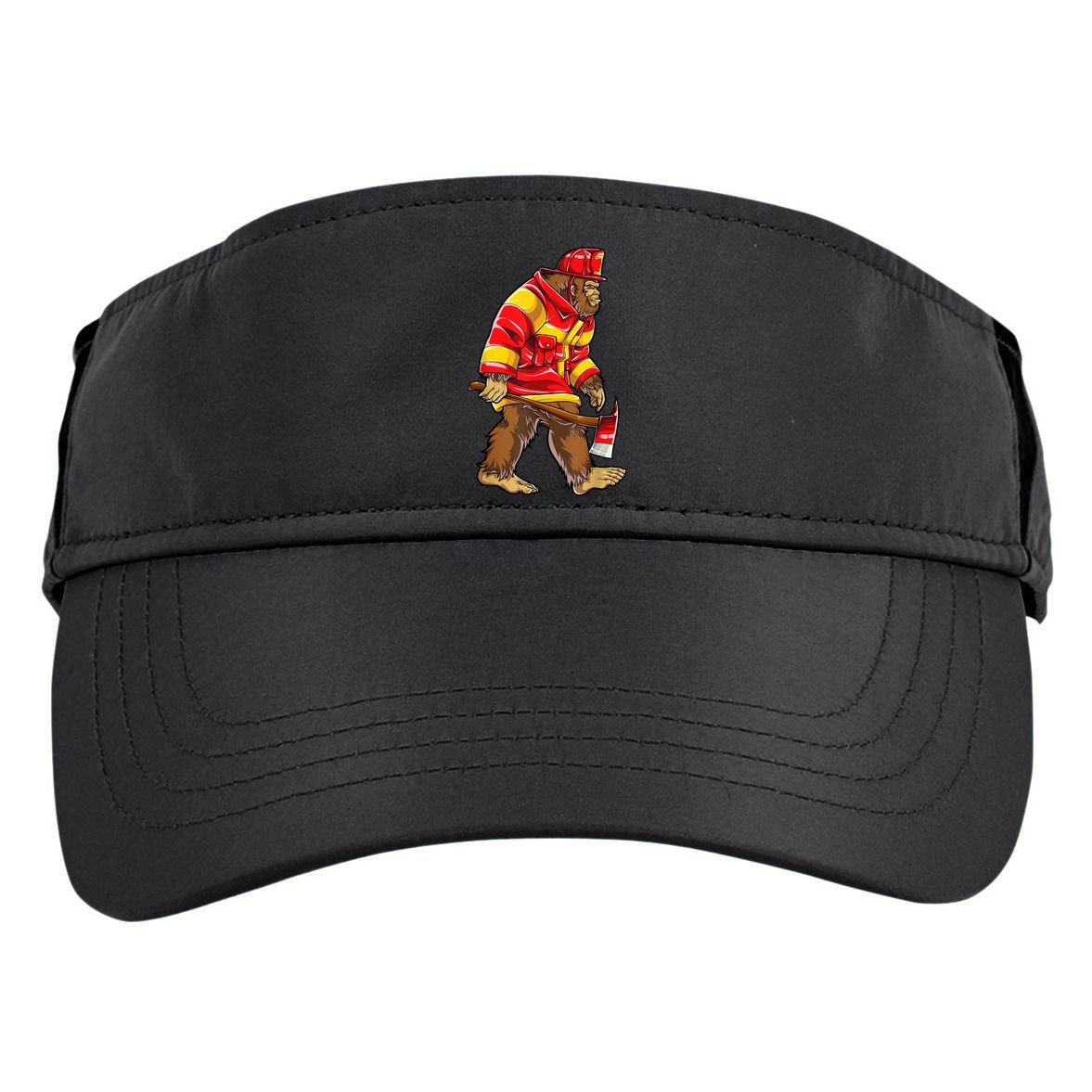 Bigfoot Firefighter Men Thin Red Line Sasquatch Lover Adult Drive Performance Visor