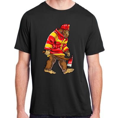 Bigfoot Firefighter Men Thin Red Line Sasquatch Lover Adult ChromaSoft Performance T-Shirt