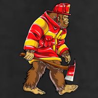 Bigfoot Firefighter Men Thin Red Line Sasquatch Lover Beanie
