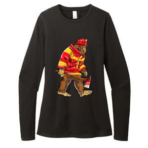 Bigfoot Firefighter Men Thin Red Line Sasquatch Lover Womens CVC Long Sleeve Shirt