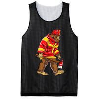 Bigfoot Firefighter Men Thin Red Line Sasquatch Lover Mesh Reversible Basketball Jersey Tank