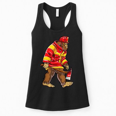 Bigfoot Firefighter Men Thin Red Line Sasquatch Lover Womens Tank Top