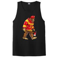 Bigfoot Firefighter Men Thin Red Line Sasquatch Lover PosiCharge Competitor Tank