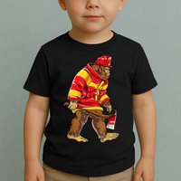 Bigfoot Firefighter Men Thin Red Line Sasquatch Lover Toddler T-Shirt