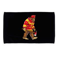 Bigfoot Firefighter Men Thin Red Line Sasquatch Lover Microfiber Hand Towel