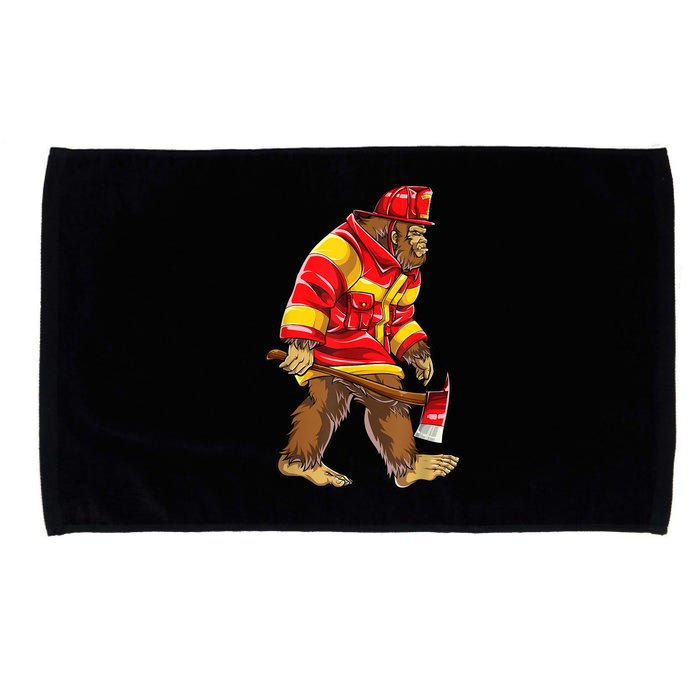 Bigfoot Firefighter Men Thin Red Line Sasquatch Lover Microfiber Hand Towel
