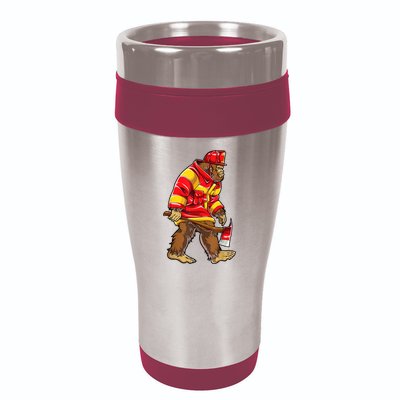 Bigfoot Firefighter Men Thin Red Line Sasquatch Lover 16oz Travel Tumbler