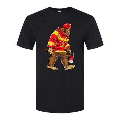 Bigfoot Firefighter Men Thin Red Line Sasquatch Lover Softstyle CVC T-Shirt