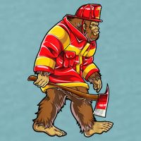 Bigfoot Firefighter Men Thin Red Line Sasquatch Lover Sueded Cloud Jersey T-Shirt