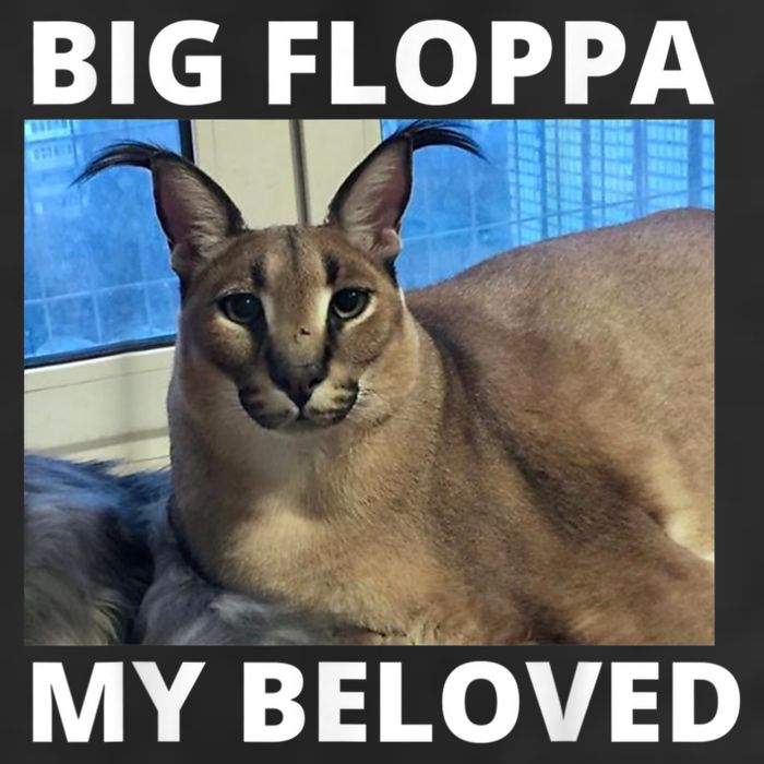 Big Floppa My Beloved Caracal Cat Meme 7 Panel Mesh Trucker Snapback Hat