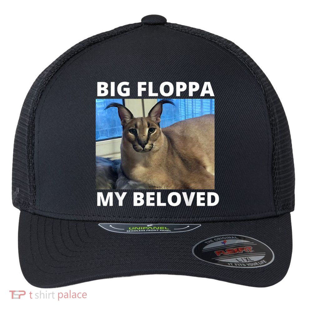 Big Floppa My Beloved Caracal Cat Meme Flexfit Unipanel Trucker Cap