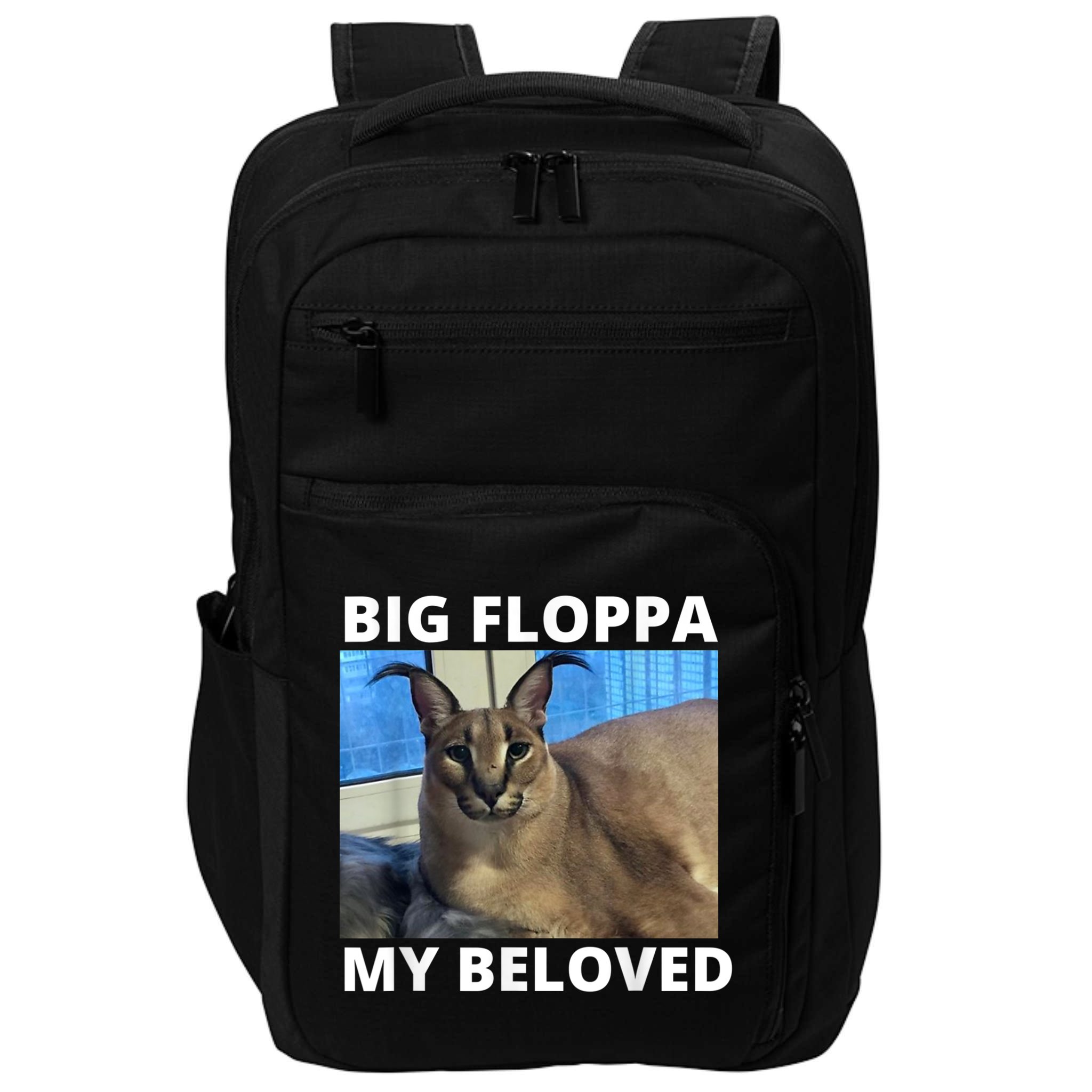 Big Floppa My Beloved Caracal Cat Meme Impact Tech Backpack