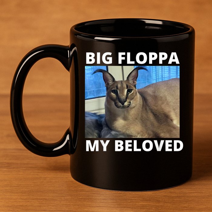 Big Floppa My Beloved Caracal Cat Meme 11oz C Handle Ceramic Mug