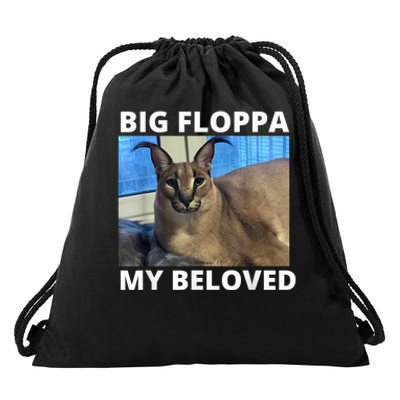 Big Floppa My Beloved Caracal Cat Meme Drawstring Bag