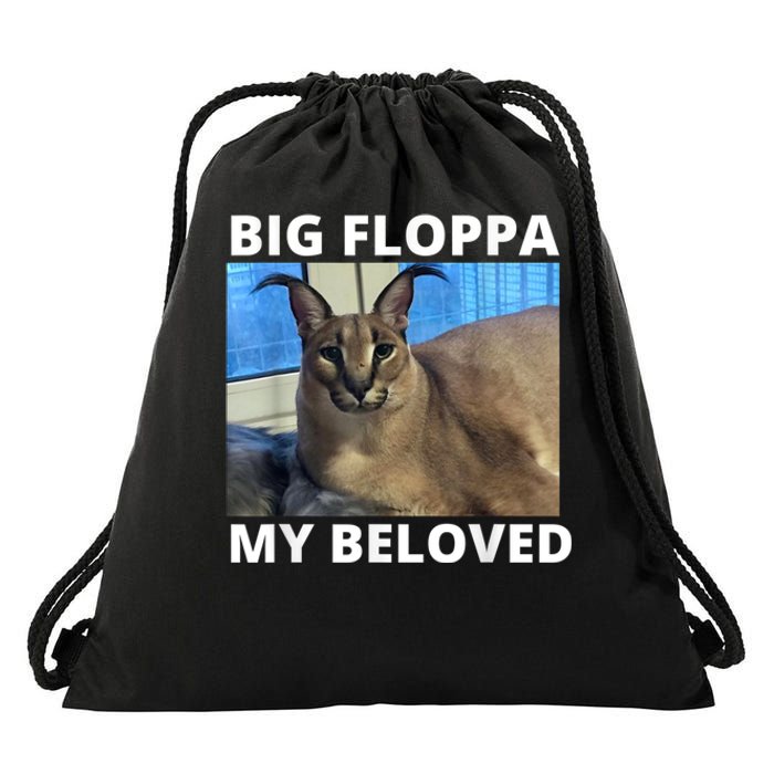 Big Floppa My Beloved Caracal Cat Meme Drawstring Bag