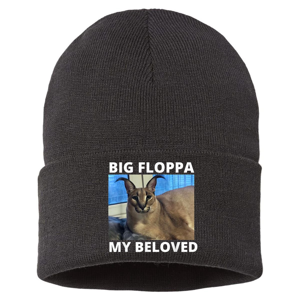 Big Floppa My Beloved Caracal Cat Meme Sustainable Knit Beanie
