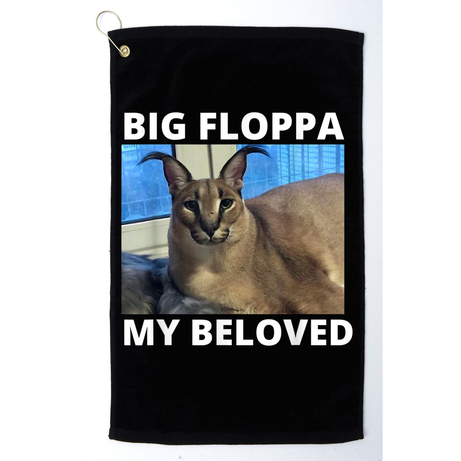 Big Floppa My Beloved Caracal Cat Meme Golf Towel