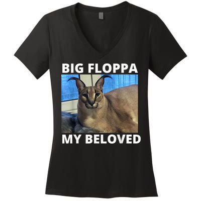 Big Floppa My Beloved Caracal Cat Meme Women's V-Neck T-Shirt