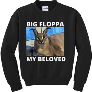 Big Floppa My Beloved Caracal Cat Meme Kids Sweatshirt