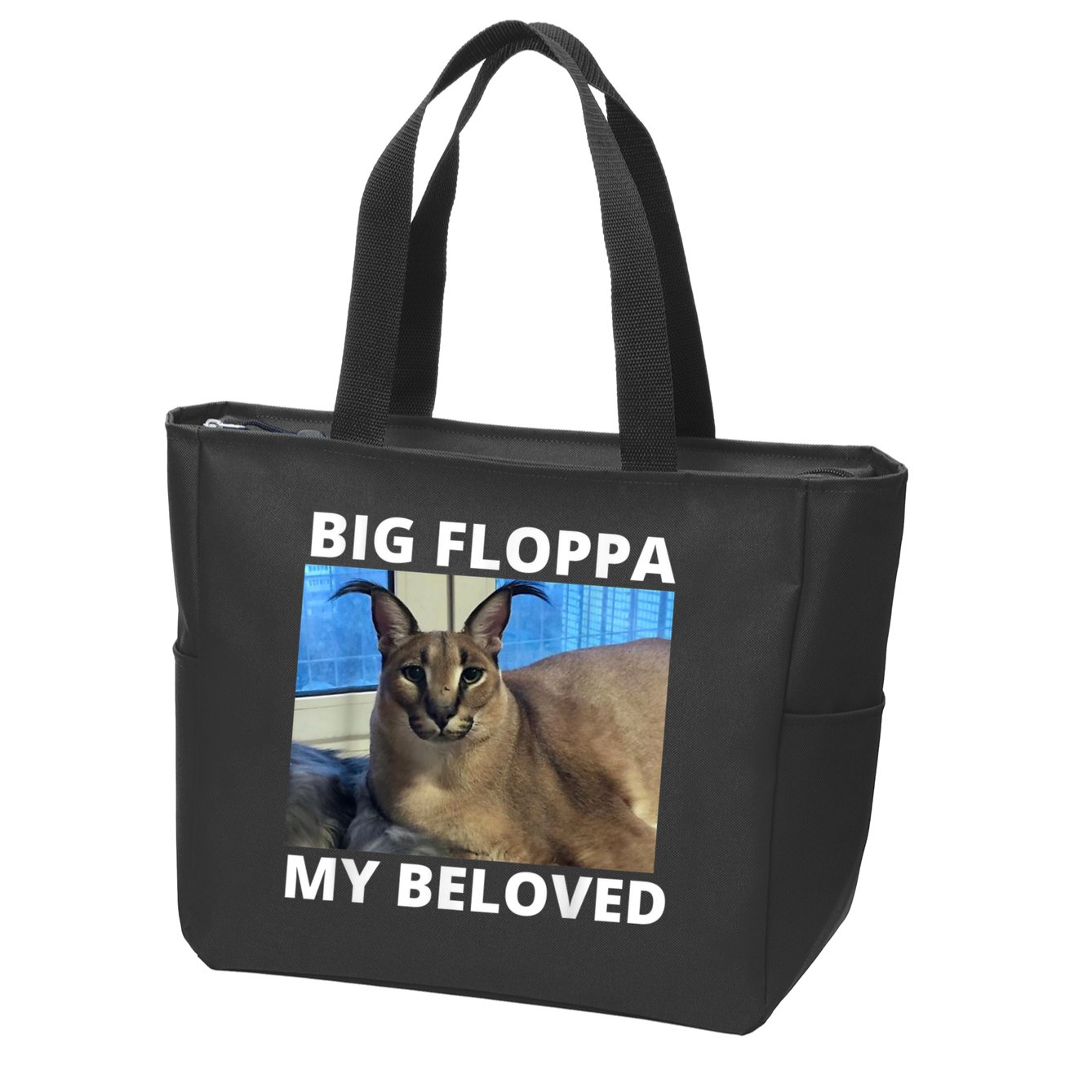 Big Floppa My Beloved Caracal Cat Meme Zip Tote Bag